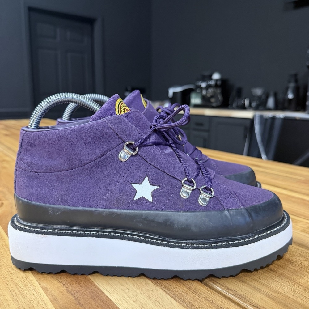 Converse One Star Women's Size 7 Leather Purple Mountain Club Mid Shoes Boots